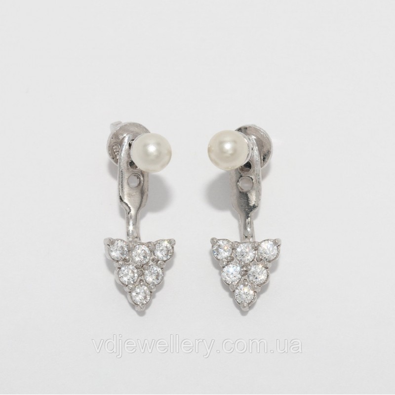 Серебряные серьги джекеты СЖХ59