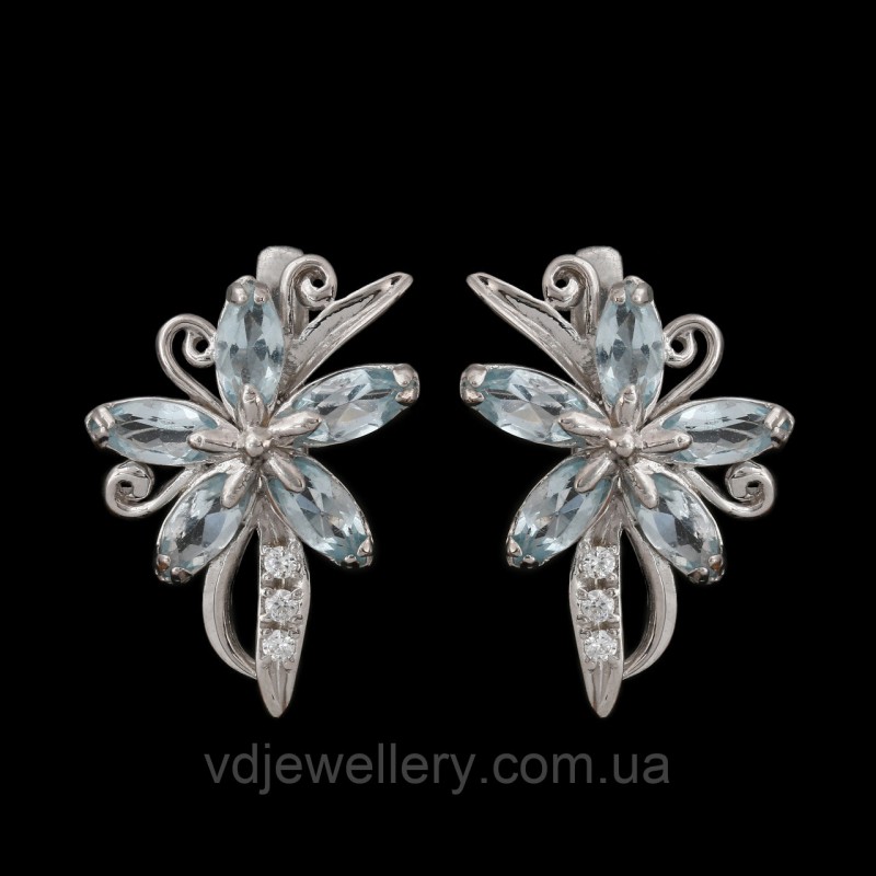 Серебряные серьги с топазом 244КН