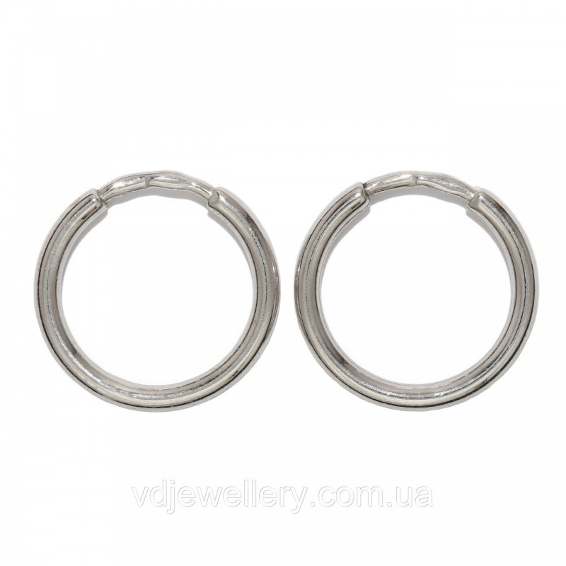 Серебряные серьги кольца 15мм СЖХ-88