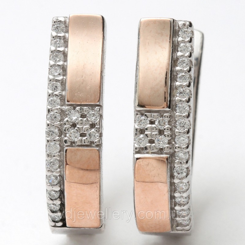 Серебряные серьги с золотом СЖХ-225