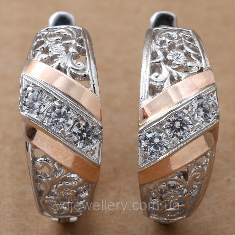 Серебряные серьги с золотом 437кн