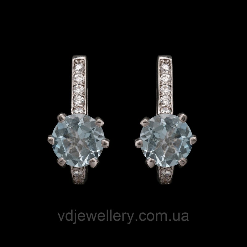 Серебряные серьги с топазом 245КН