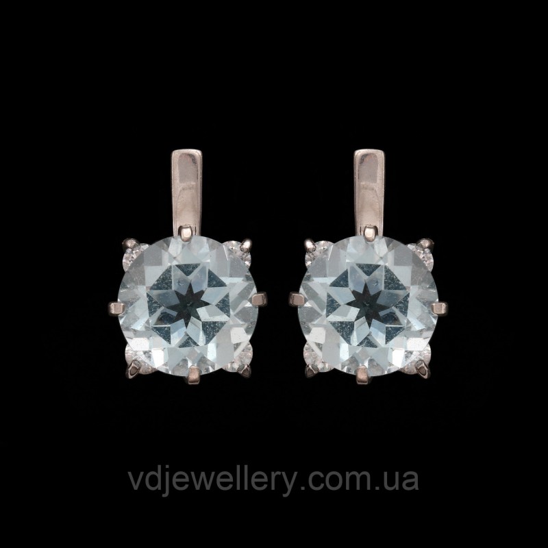 Серебряные серьги с топазом 257КН