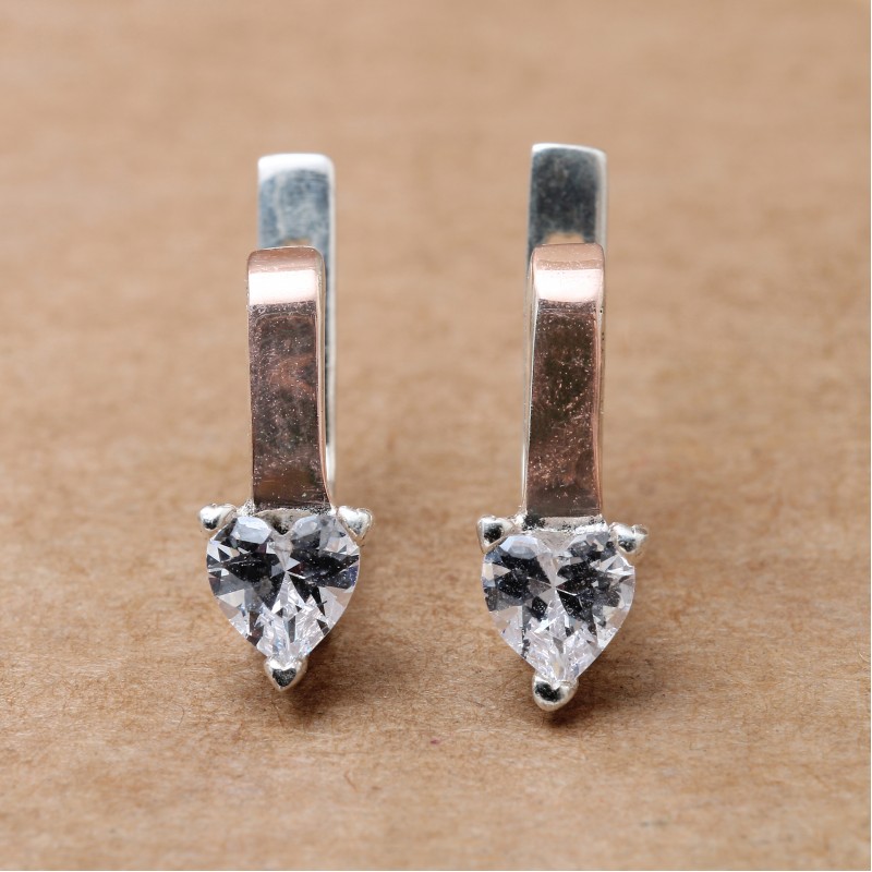 Серебряные серьги с золотом 1000хл