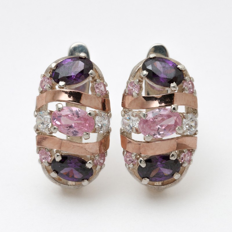 Срібні сережки з золотом 1001хл