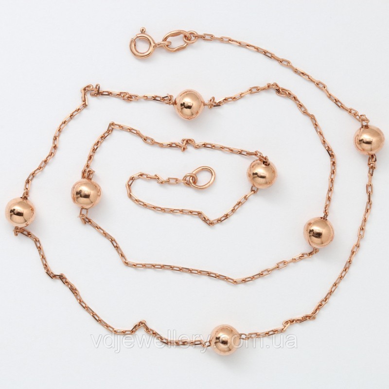 Срібний позолочений ланцюжок ех32