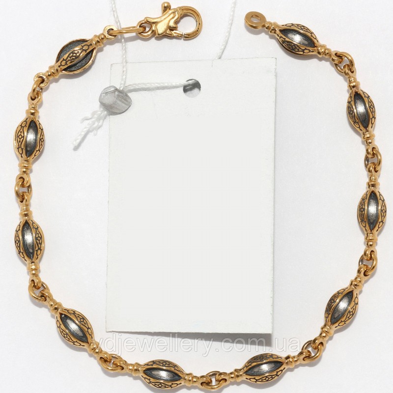 Серебряный позолоченный браслет "Церковный" БХН-19