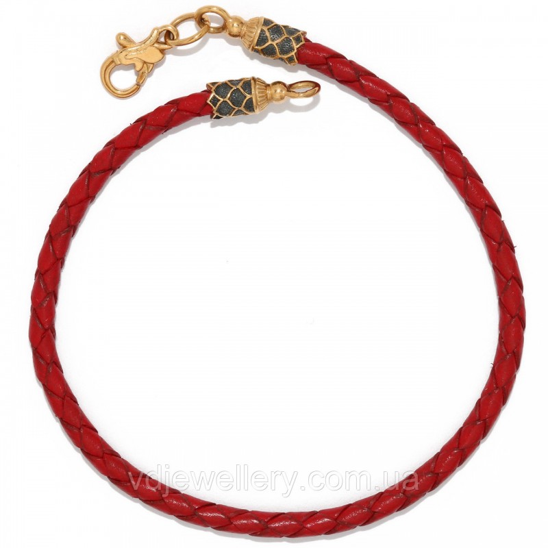 Серебряный кожаный браслет БХН-47