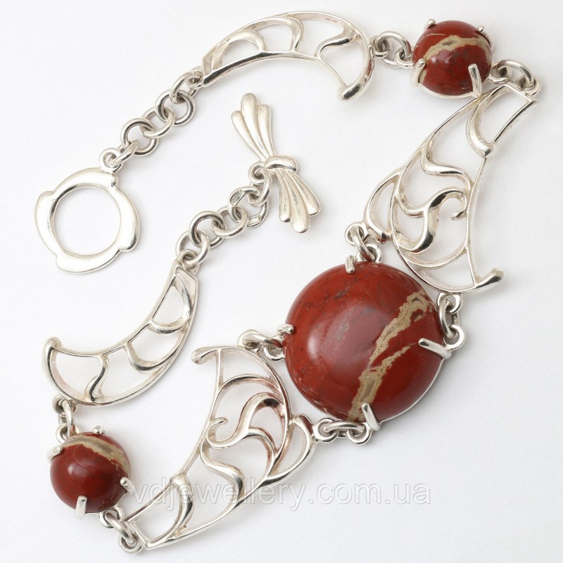 Серебряный браслет с яшмой БХН-67