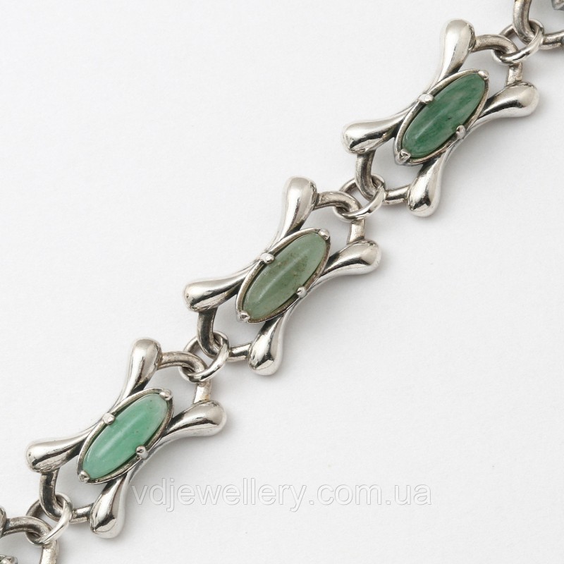 Серебряный браслет с авантюрином БХН70