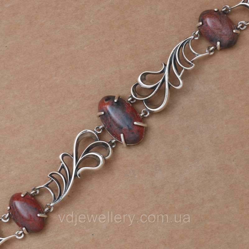 Серебряный браслет с яшмой БХН-72