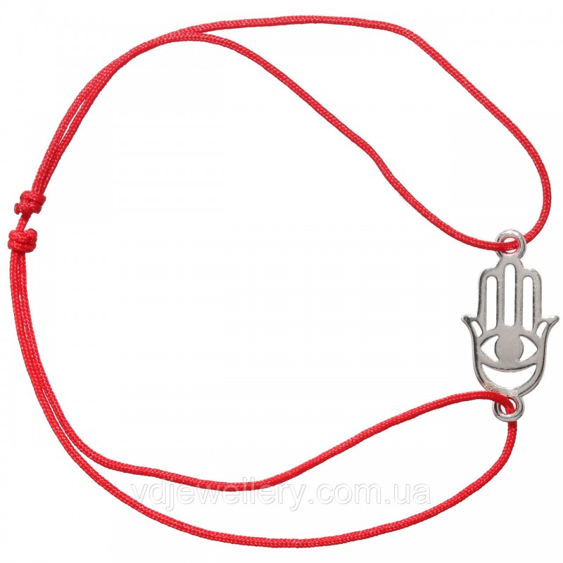 Серебряный браслет "Красная нить Хамса" БХН41
