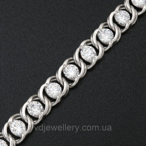 Серебряный браслет с камнями 36цф