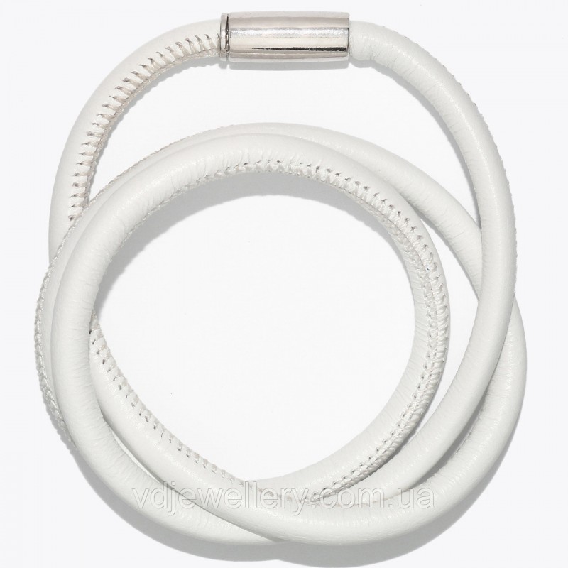 Серебряный кожаный браслет БХН-1
