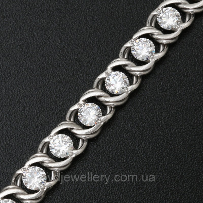 Срібний браслет з камінням 116цф