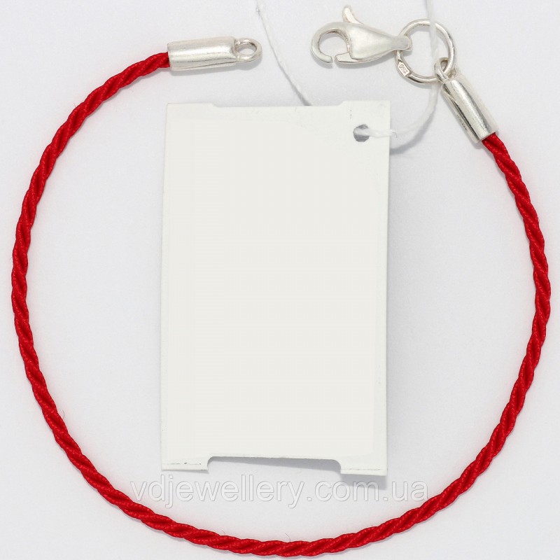 Серебряный браслет "Красная нить" 30ЦФ