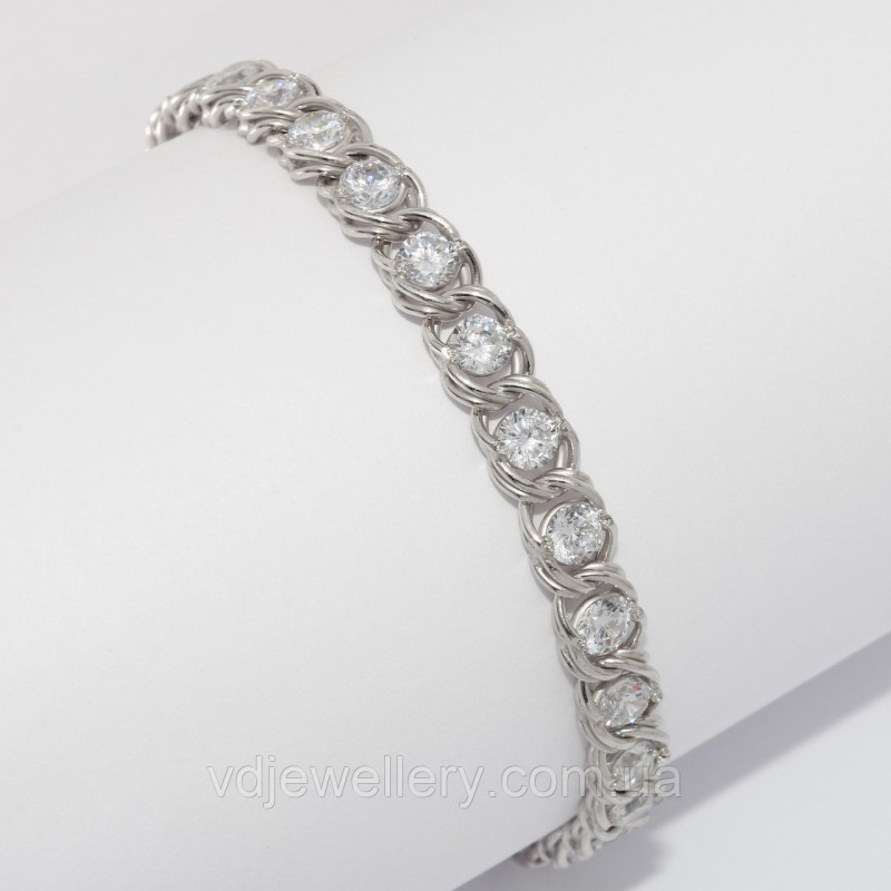 Срібний браслет з камінням бхн39