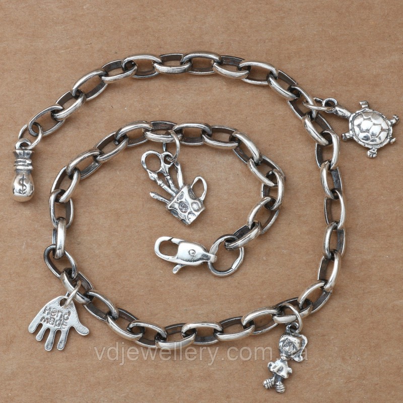 Серебряный браслет на ногу 5ЦФ