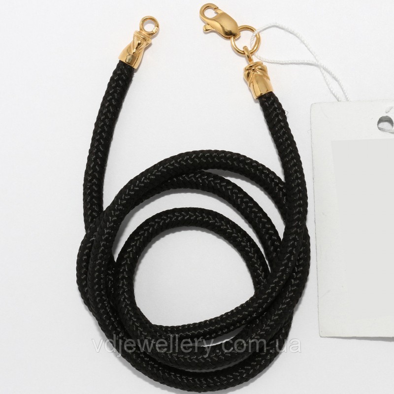 Серебряный позолоченный шнурок ТШ-43