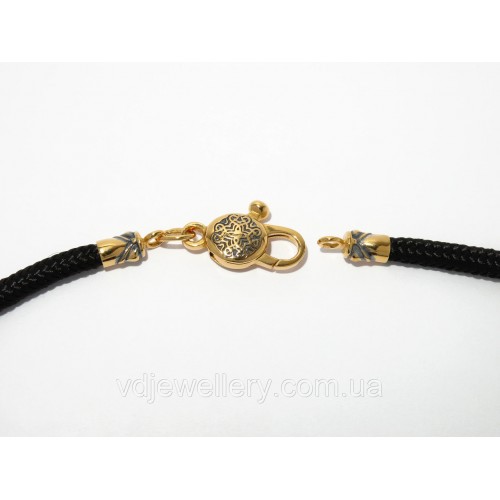 Серебряный позолоченный шнурок ТШ-44