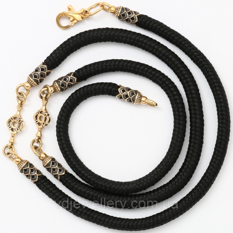 Серебряный позолоченный шнурок ТШ-6