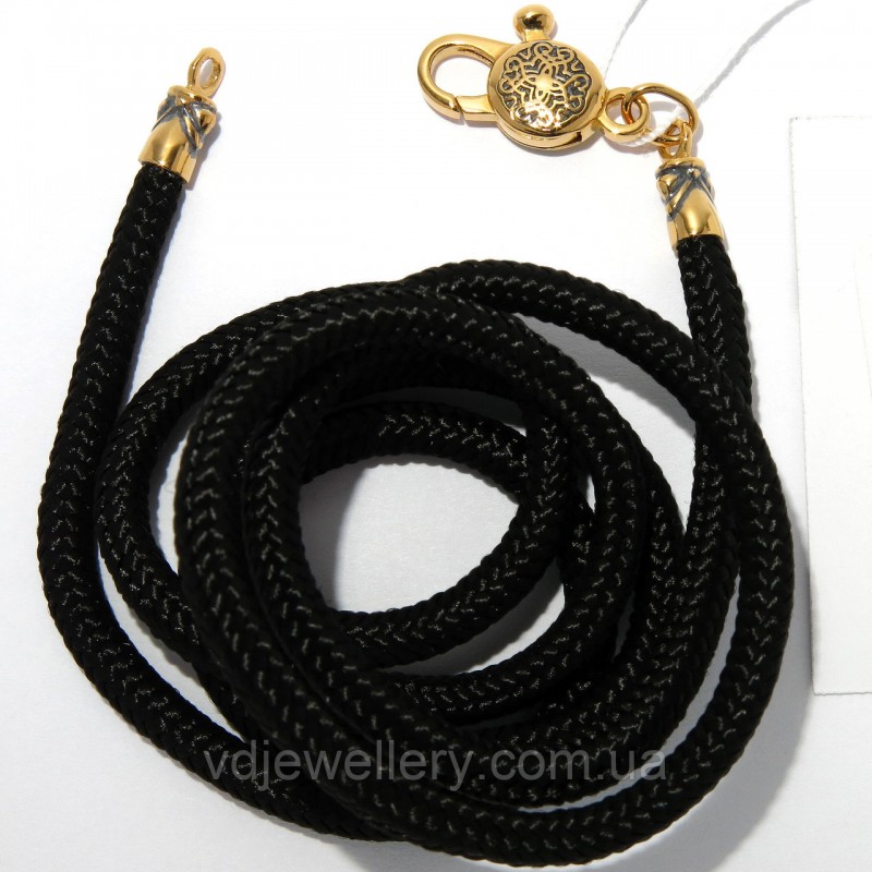 Серебряный позолоченный шнурок ТШ-44