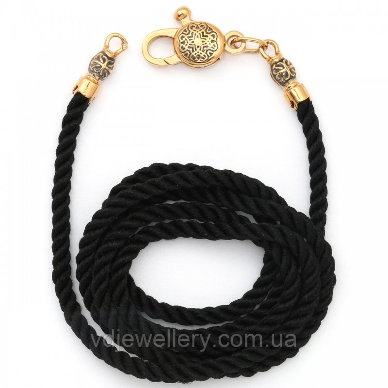 Серебряный позолоченный шнурок ТШ-18