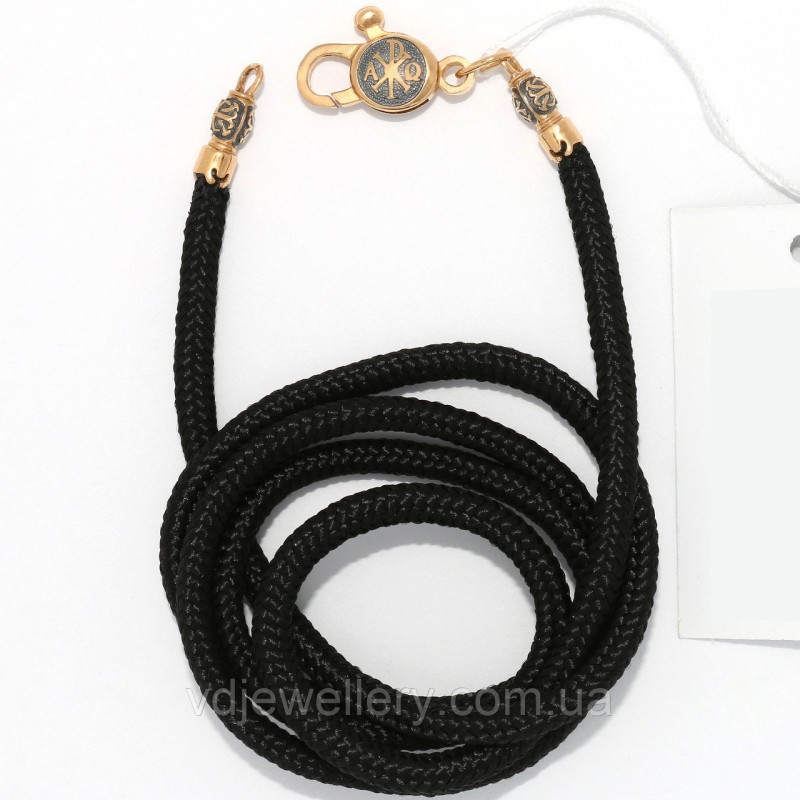 Серебряный позолоченный шнурок ТШ-32