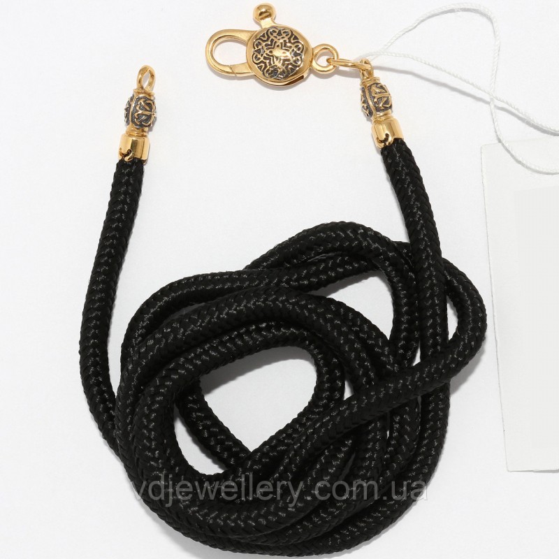 Серебряный позолоченный шнурок ТШ-56