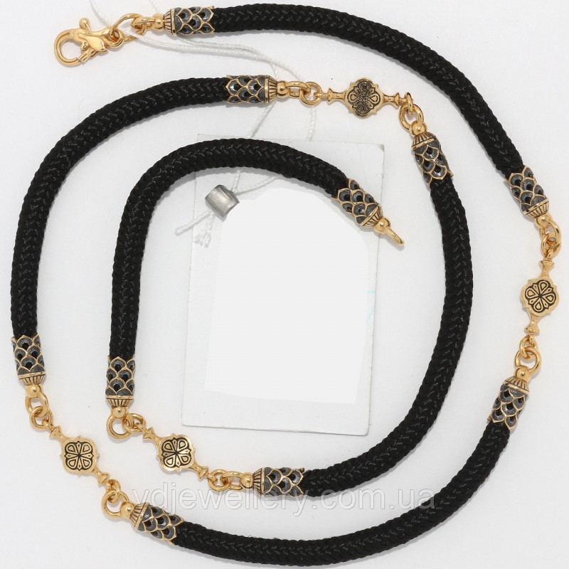 Серебряный позолоченный шнурок ТШ-60