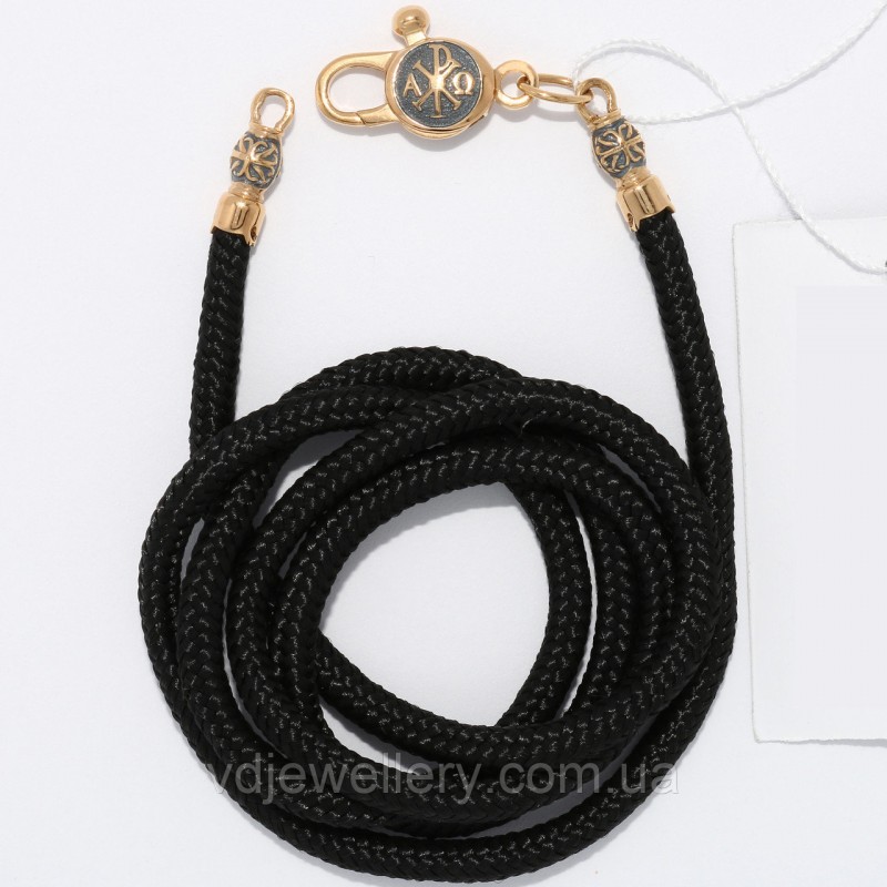 Серебряный позолоченный шнурок ТШ-46