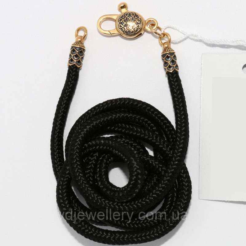 Серебряный позолоченный шнурок ТШ-49