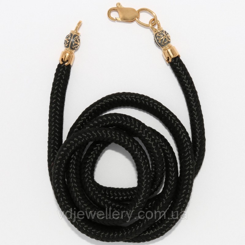 Серебряный позолоченный шнурок тш40