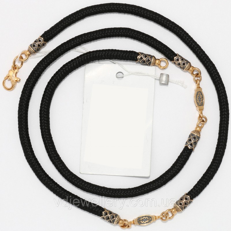 Серебряный позолоченный шнурок ТШ-26