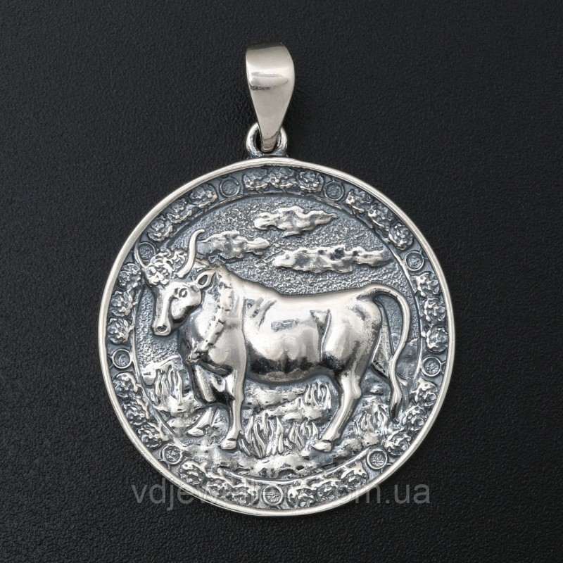 Срібний кулон знак зодіаку "Телець" 3100587