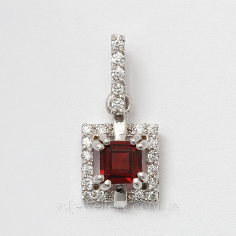 Серебряный кулон с гранатом 3180077