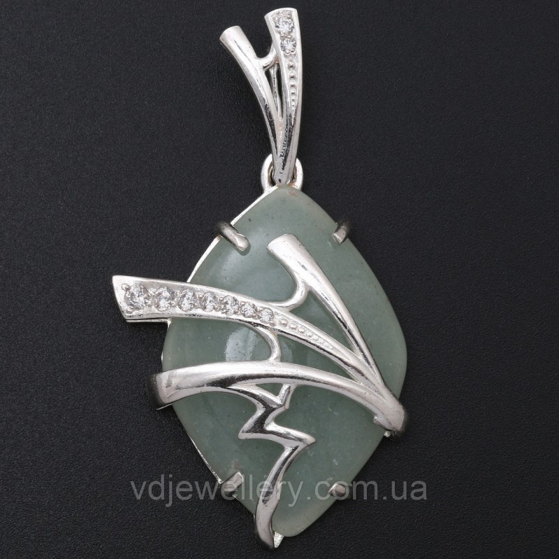 Серебряный кулон с авантюрином КСХ52