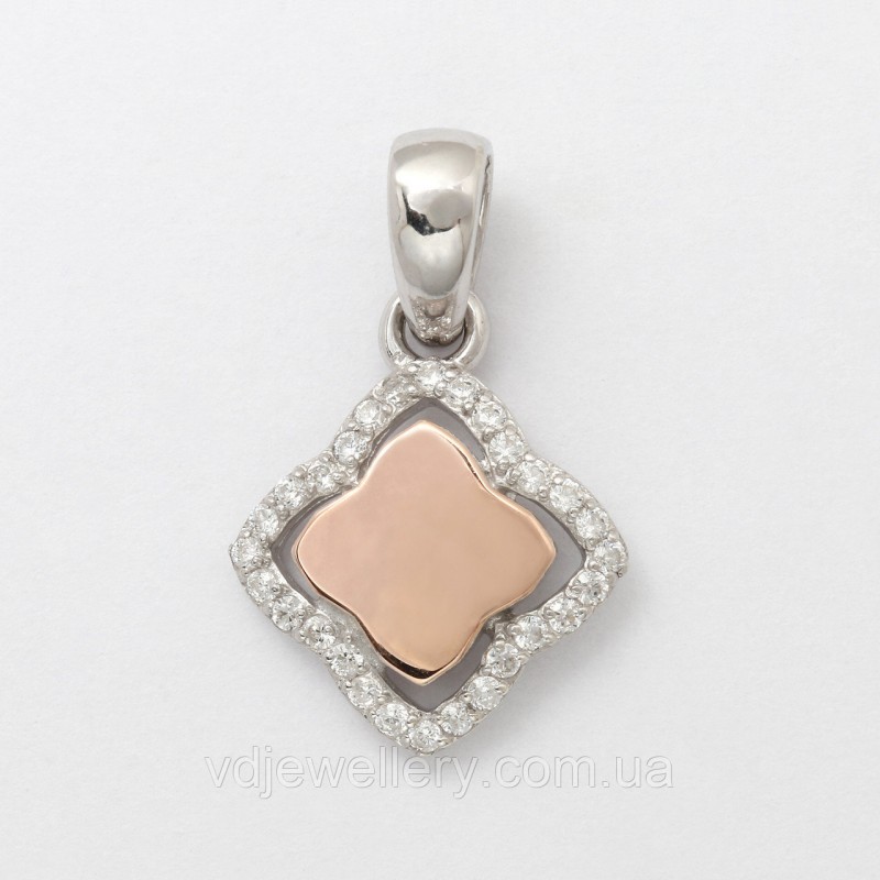 Серебряный кулон с золотом КСХ-42