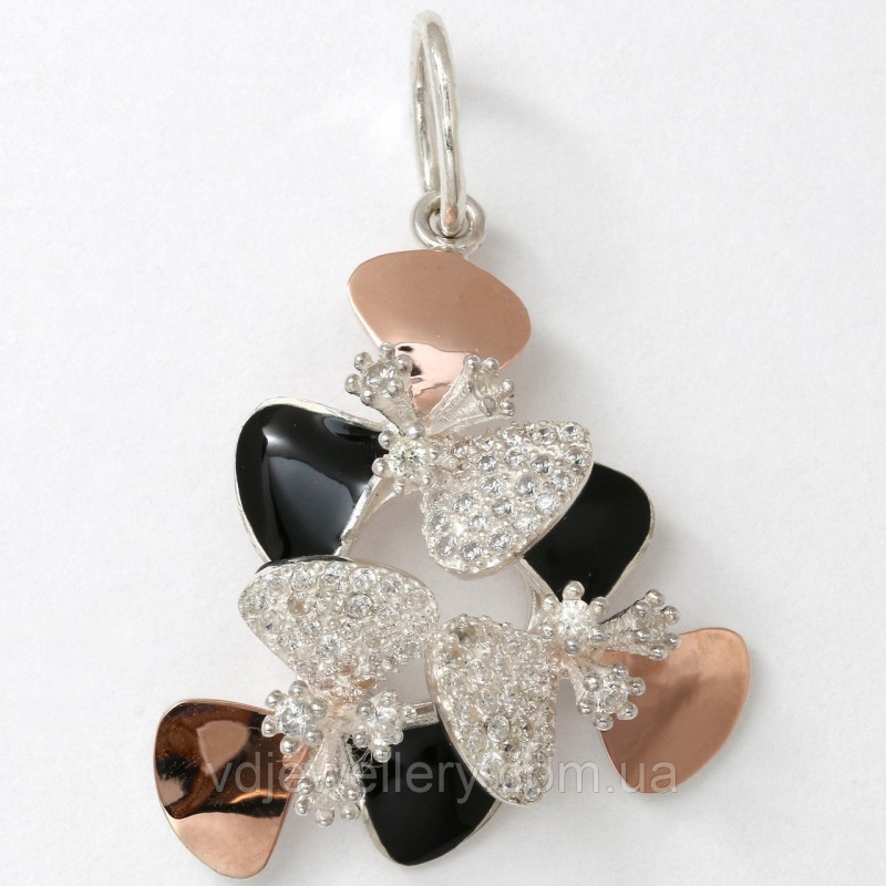 Срібний кулон із золотом "Каміла"