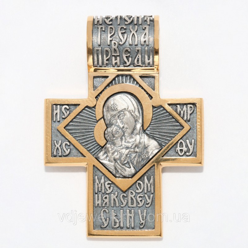 Серебряный крестик с позолотой ВКХ-123