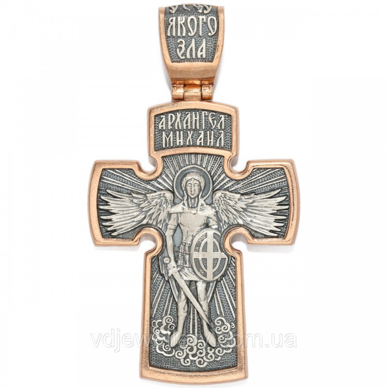 Серебряный крест "Архангел Михаил" вкх229