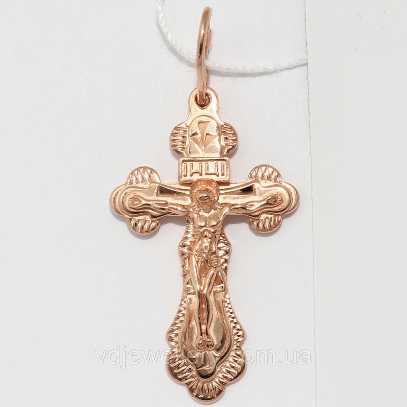 Позолоченный серебряный крестик вкх43