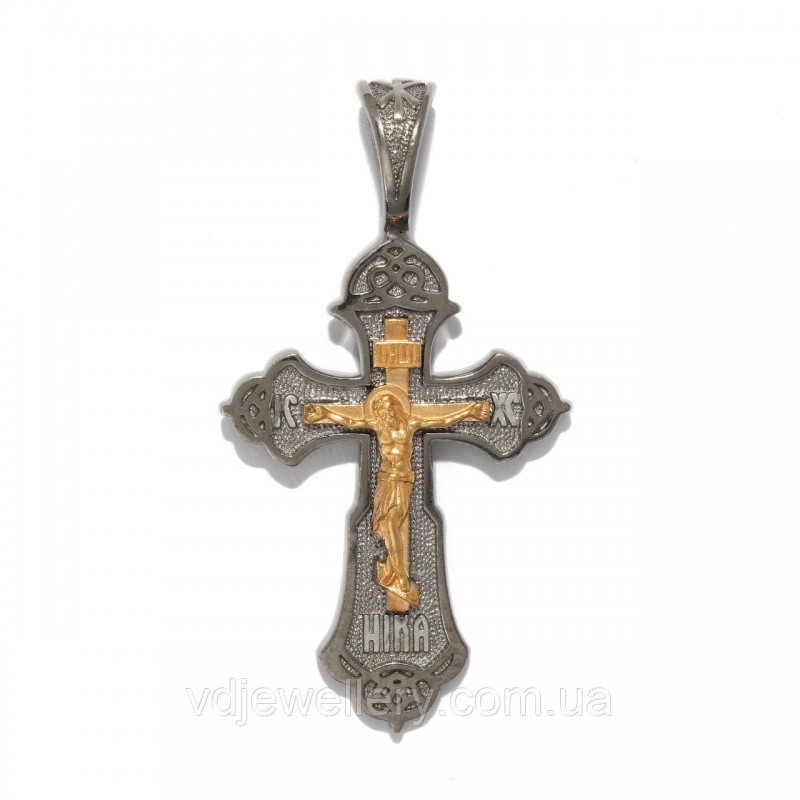 Срібний хрестик з позолотою вкх223