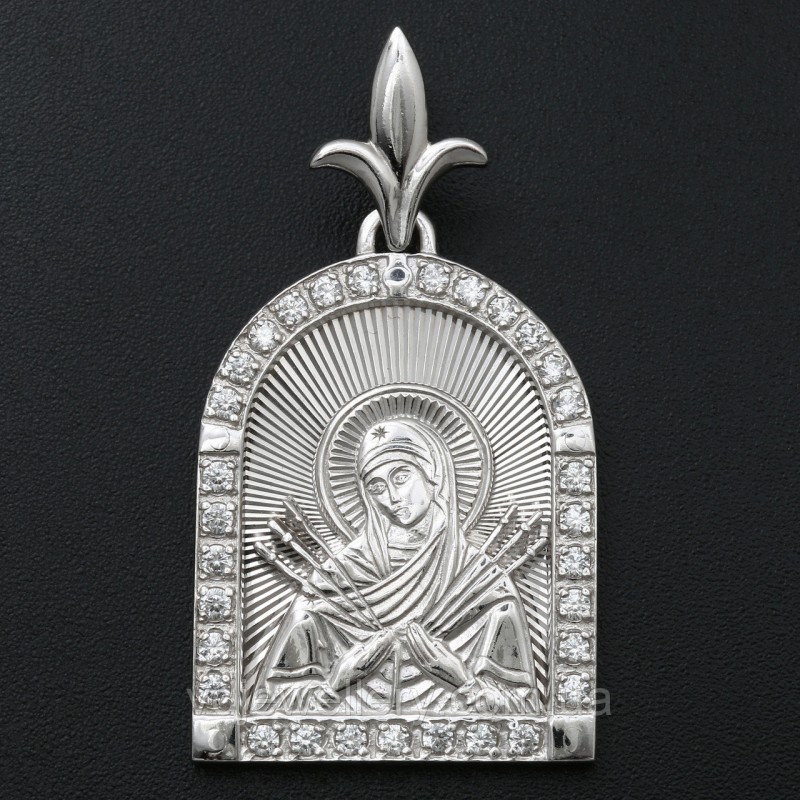 Срібна ладанка "Божа Мати Семистрільна" вкх262