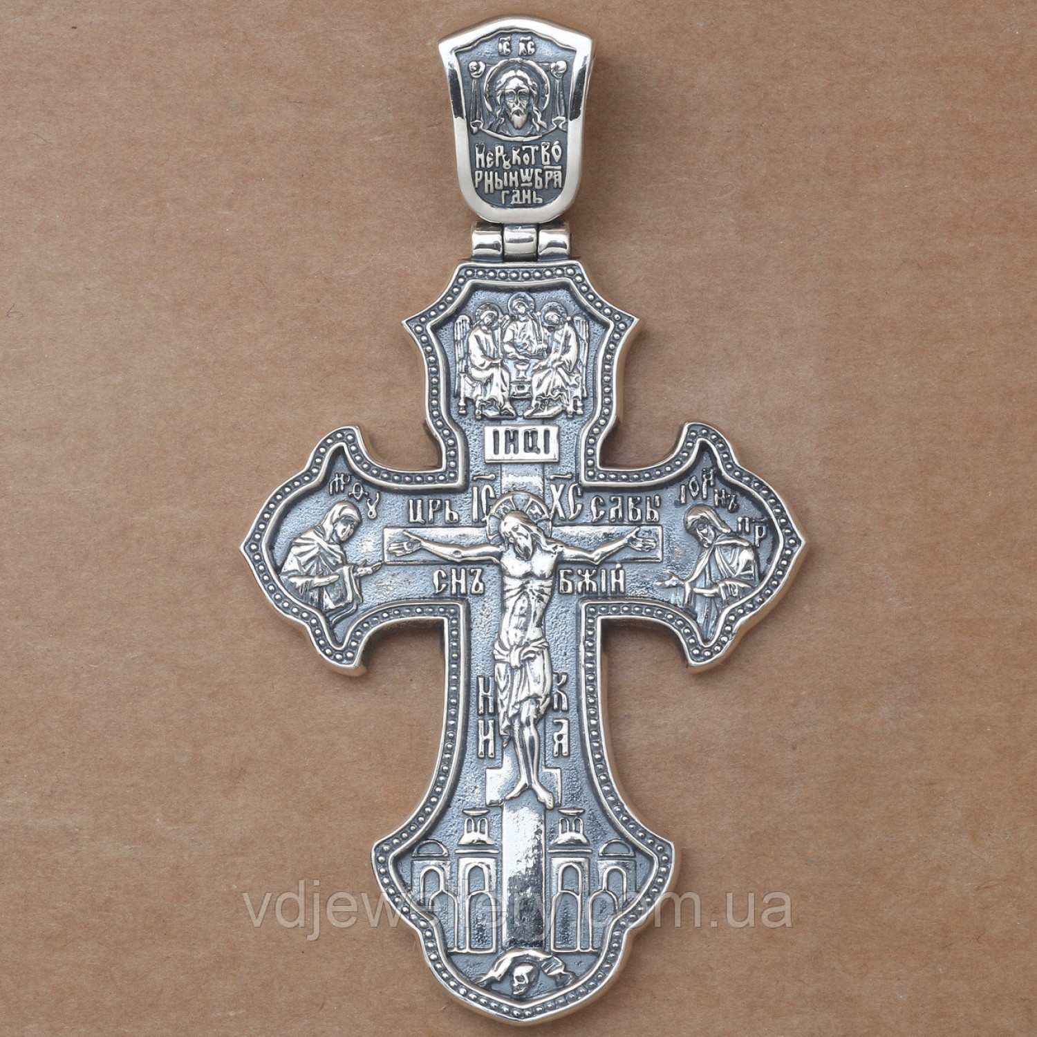 Масивний православний срібний хрест 1ди