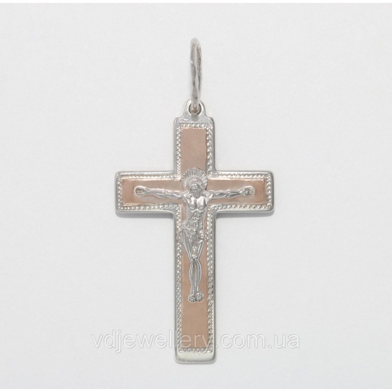 Серебряный крестик с золотом ВКХ-61