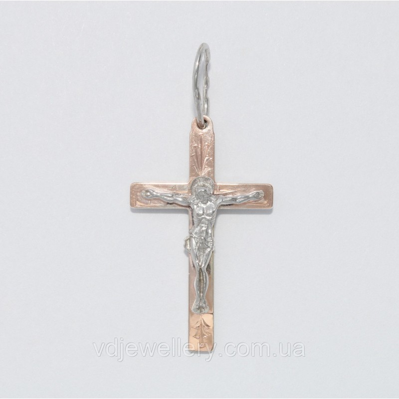 Серебряный крестик с золотом ВКХ-62