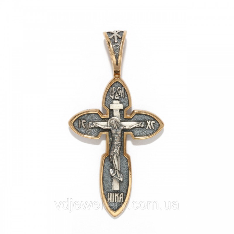 Серебряный крестик с позолотой ВКХ-216