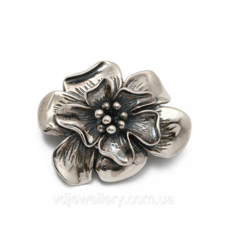 Серебряная брошка 6100067