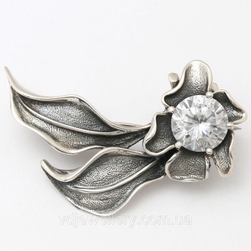 Серебряная брошка 6110050